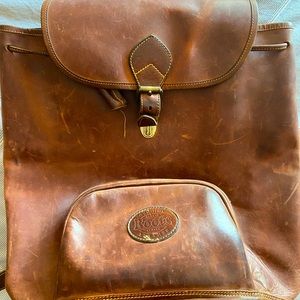 Roots Canada leather backpack